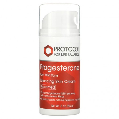 Protocol for Life Balance, 천연 프로게스테론, 리포소말 스킨 크림, 무향, 85g(3oz)