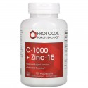 Protocol for Life Balance, C-1000 + Zinc-15, 120 Veg Capsules