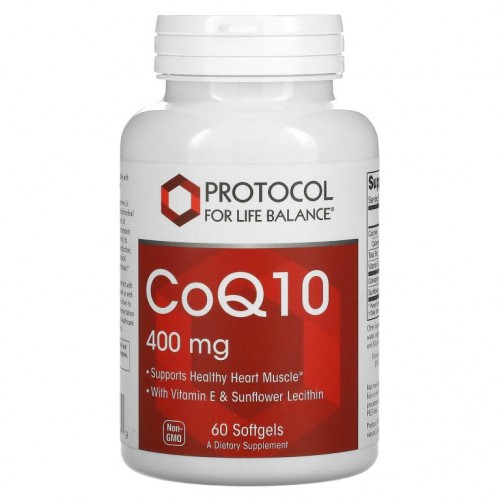 Protocol for Life Balance, CoQ10, 400mg, 소프트젤 60정