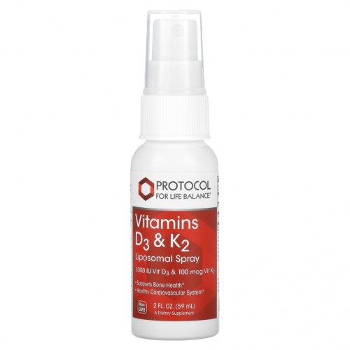 Protocol for Life Balance, 비타민 D3 & K2, 리포소말 스프레이 2 fl oz (59 ml)