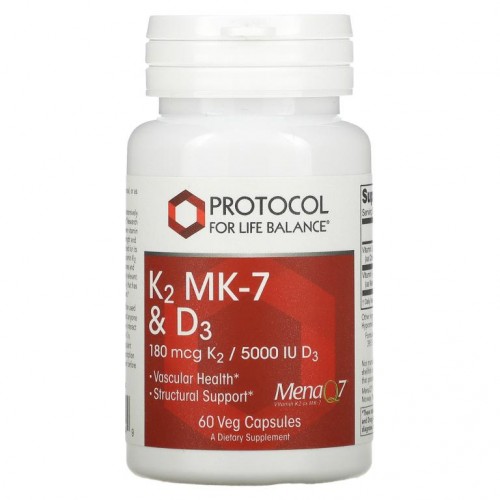 Protocol for Life Balance, K2 MK-7 & D3, 베지 캡슐 60정