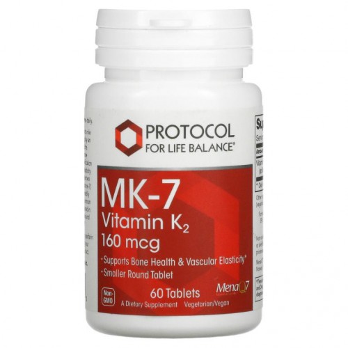 Protocol for Life Balance, MK-7 비타민 K2, 160mcg, 60정