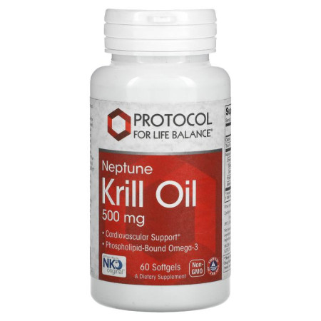 Protocol for Life Balance, Neptune Krill Oil, 500mg, 소프트젤 60정