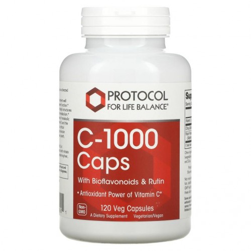 Protocol for Life Balance, 바이오플라보노이드 및 루틴 함유 C-1000 캡슐, 베지 캡슐 120정