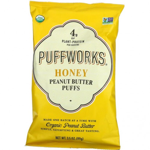 Puffworks, 피넛버터 퍼프, 꿀, 99g(3.5oz)