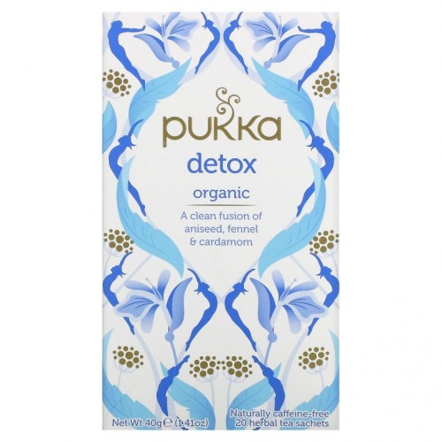 Pukka Herbs, 디톡스, 유기농 아니스 시드, 펜넬 & 카다몬 티, 무카페인, 허브 티백 20개, 1.41 oz (40 g)