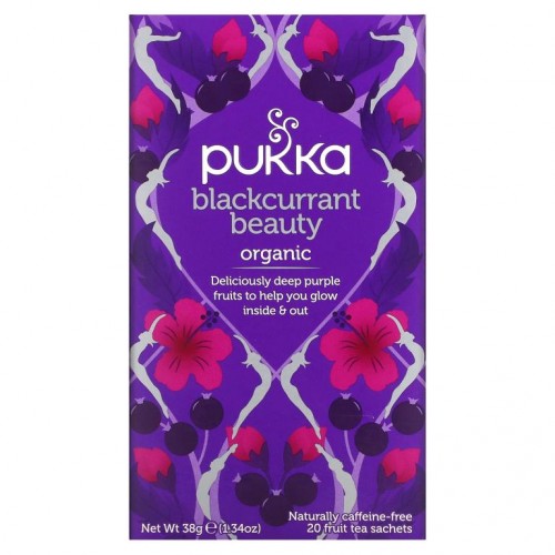 Pukka Herbs, 유기농 블랙커런트 뷰티, 무카페인, 과일차 티백 20 개입, 1.34 oz(38 g)