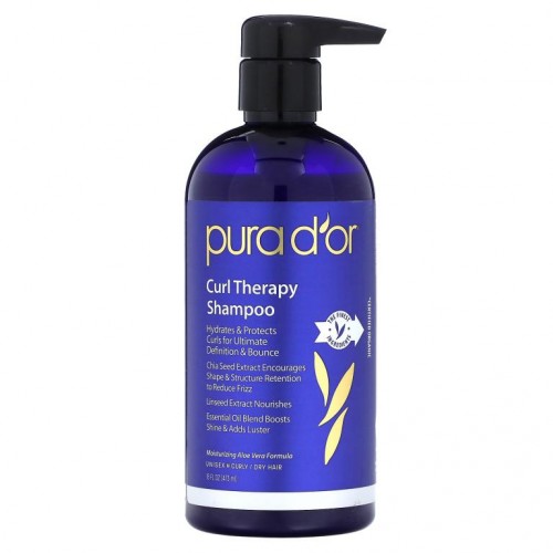 Pura D'or, 곱슬 치료 샴푸, 16 fl oz (473mL)
