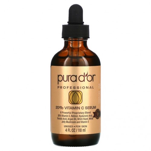 Pura D'or, 프로페셔널, 20% 비타민C 세럼, 118ml(4fl oz)