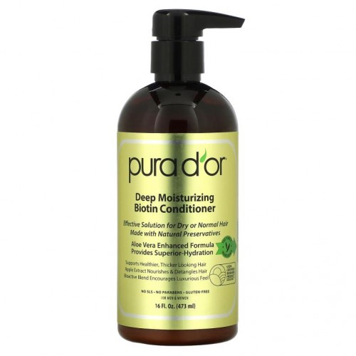 Pura D'or, 딥 모이스처라이징 비오틴 컨디셔너, 473ml(16fl oz)