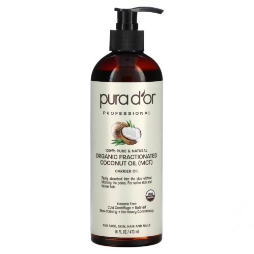 Pura D'or, Professional, 정제 코코넛오일, 473ml(16fl oz)