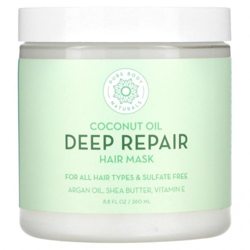 Pure Body Naturals, 코코넛오일, 딥 리페어 헤어 마스크, 260ml(8.8fl oz)