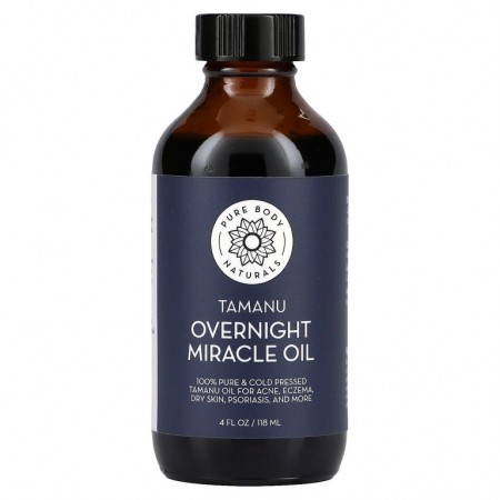 Pure Body Naturals, 타마누 오버나이트 미라클 오일, 118ml(4fl oz)
