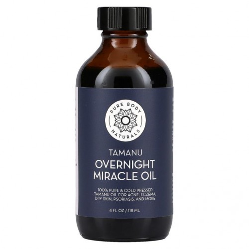 Pure Body Naturals, 타마누 오버나이트 미라클 오일, 118ml(4fl oz)