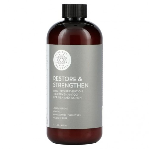 Pure Body Naturals, 리스토어 앤 스트렝슨 샴푸, 473ml(16fl oz)