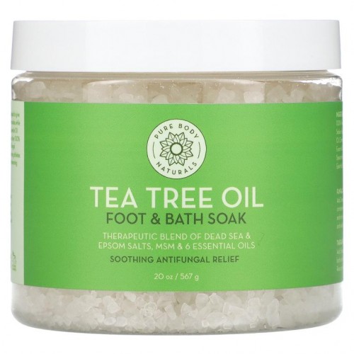 Pure Body Naturals, 티트리오일 족욕 및 입욕제, 567g(20oz)