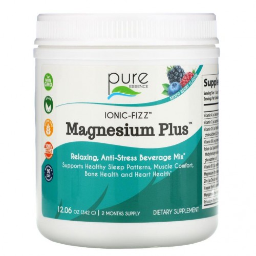 Pure Essence, Ionic-Fizz, Magnesium Plus, 믹스 베리, 342g(12.06oz)