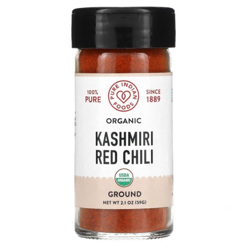Pure Indian Foods, 유기농 카슈미르산 붉은 고추, 가루, 65g(2.3oz)