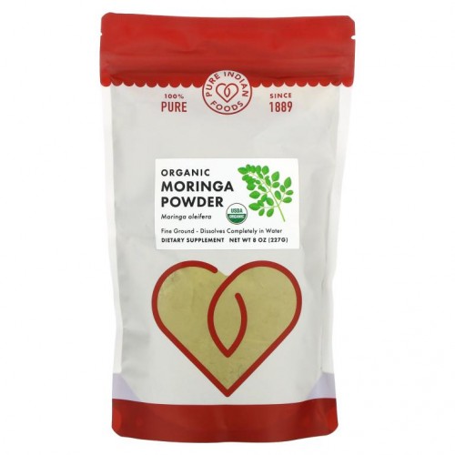Pure Indian Foods, 유기농 모링가 분말, 227g(8oz)
