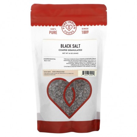 Pure Indian Foods, Black Salt, Coarse Granulated, 16 oz (454 g)
