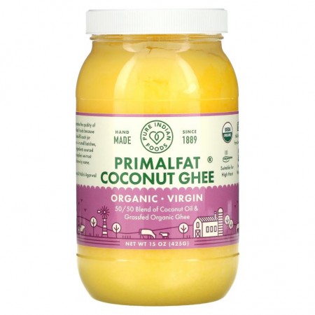 Pure Indian Foods, 유기농 & 버진 PrimalFat 코코넛 기, 425g(15oz)