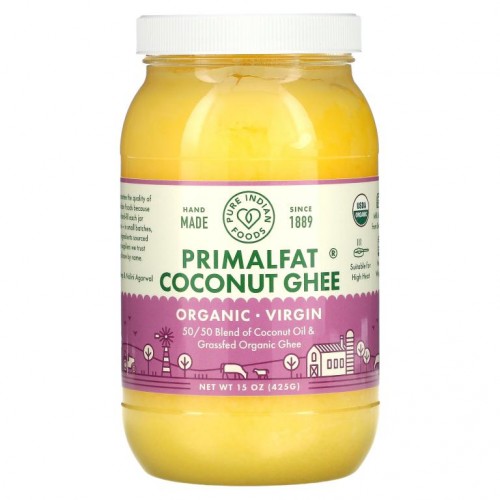 Pure Indian Foods, 유기농 & 버진 PrimalFat 코코넛 기, 425g(15oz)
