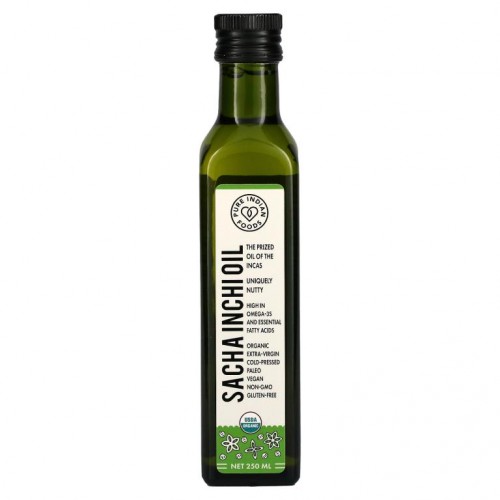 Pure Indian Foods, 유기농 냉압착 엑스트라 버진 사차 인치 오일, 250ml