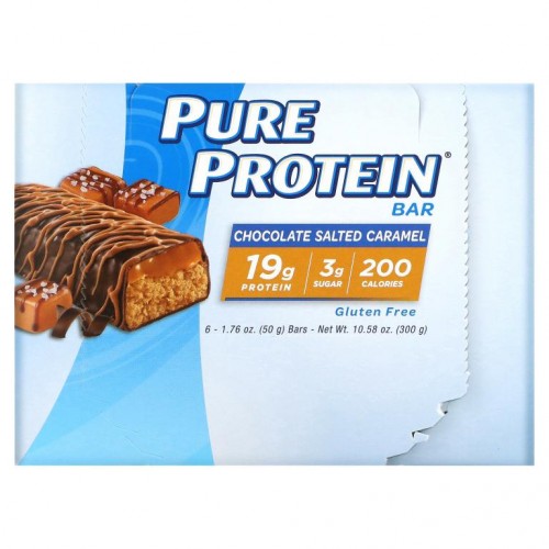 Pure Protein, 초콜릿 솔티드 캐러멜 바, 6개, 각 1.76 oz (50 g)