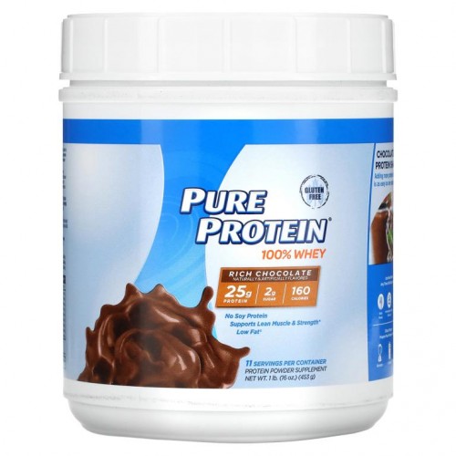 Pure Protein, 100% 유청 단백질, 리치 초콜릿, 453g(1lb)