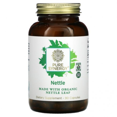 Pure Synergy, 쐐기풀, 유기농 동결 건조 잎, 캡슐 90정