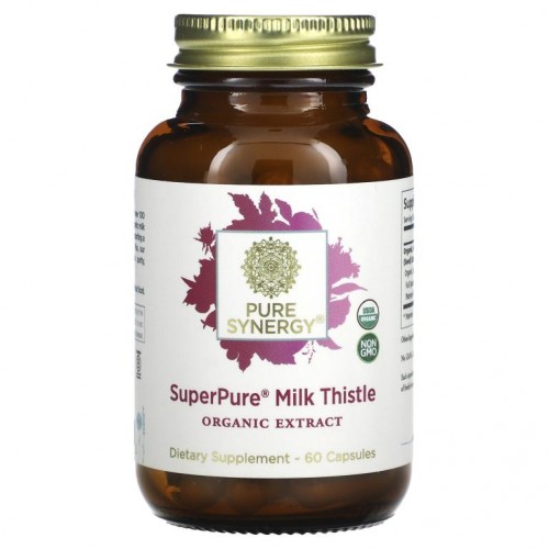 Pure Synergy, Super Pure 밀크시슬 유기농 추출물, 캡슐 60정