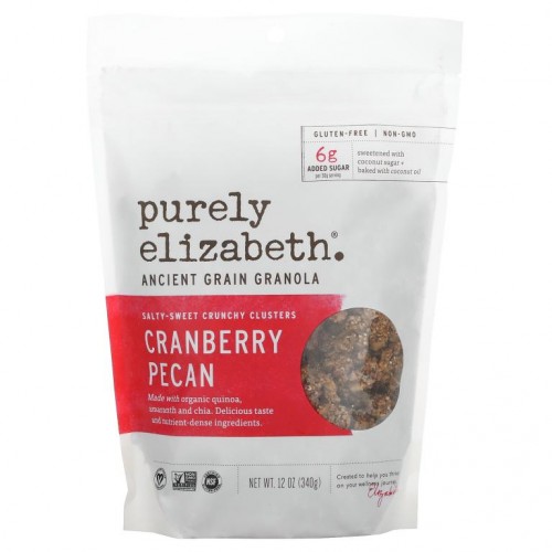 Purely Elizabeth, 고대 유기농 곡물 그라놀라, 크랜베리 피칸, 12 oz (340 g)