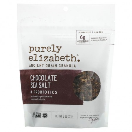 Purely Elizabeth, 고대 곡물 그래놀라. 초콜릿, 천일염 및 프로바이오틱 함유, 227g(8oz)