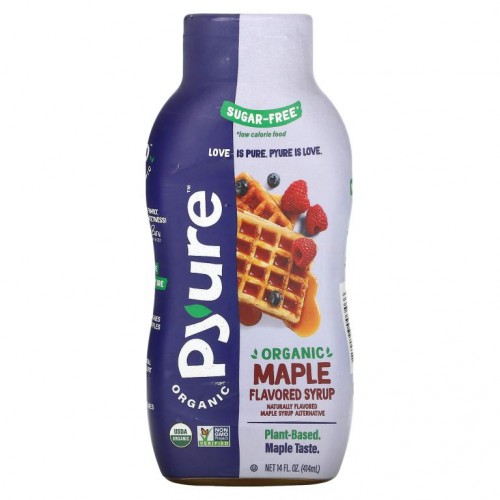 Pyure, 유기농 메이플 맛 시럽, 케토, 무설탕, 414ml(14fl oz)