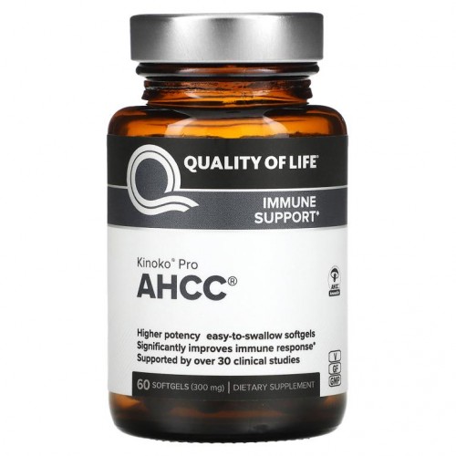 Quality of Life Labs, AHCC RX, 300mg, 소프트젤 60정