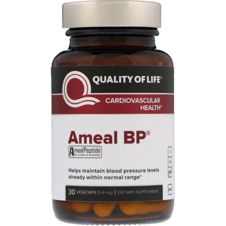 Quality of Life Labs, Ameal BP, 심혈관 건강, 3.4 mg, 30 식물성 캡슐