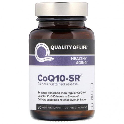 Quality of Life Labs, CoQ10-SR, 100mg, 베지 캡슐 30정