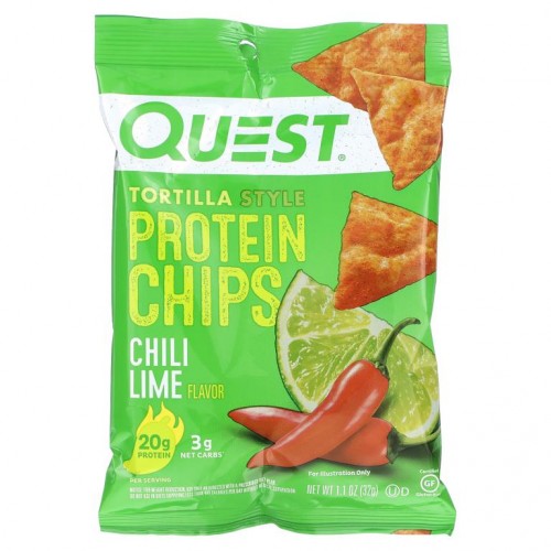 Quest Nutrition, 토르티야식 단백질 칩, 칠리 라임, 12봉, 각 32g(1.1oz)