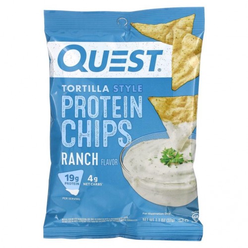Quest Nutrition, 토르티야식 단백질 칩, 랜치, 12봉, 32g(1.1oz)
