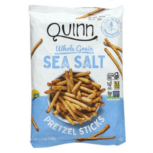 Quinn Popcorn, 프레즐 스틱, 통곡물, 천일염, 159g(5.6oz)