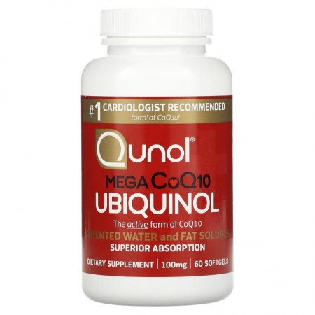 Qunol, 유비퀴놀, 메가 CoQ10, 100mg, 소프트젤 60정
