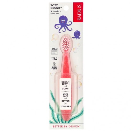 RADIUS, Totz 칫솔, 만 18 개월 이상, 엑스트라 소프트, 코랄, 1 개입