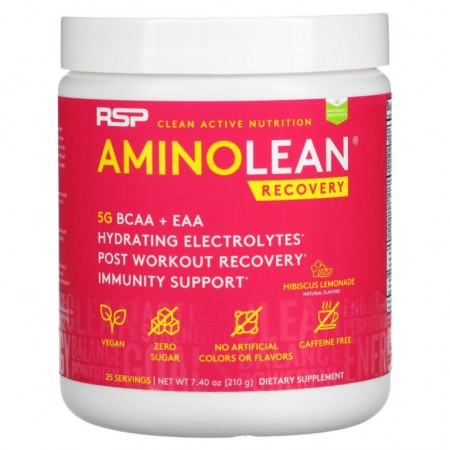RSP Nutrition, AminoLean Recovery, 히비스커스 레모네이드, 210g(7.40oz)