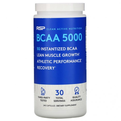 RSP Nutrition, BCAA 5000, 캡슐 240정