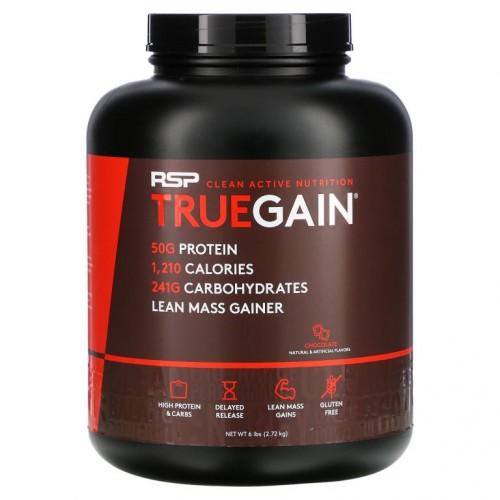 RSP Nutrition, TrueGain 순근육 증강제, 초콜릿, 2.72kg(6lb)