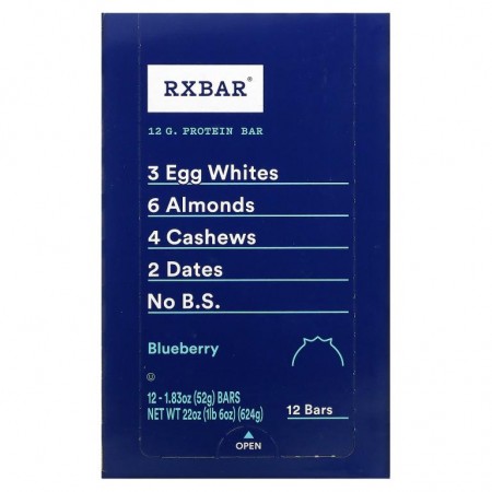 RXBAR, 프로틴바, 블루베리, 바 12개, 개당 52g(1.83oz)
