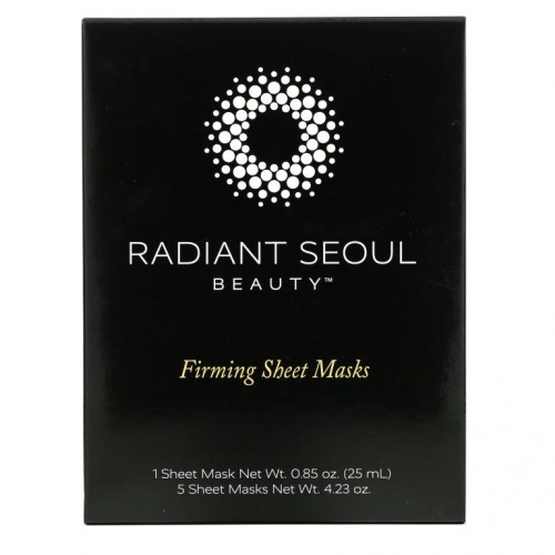 Radiant Seoul, 퍼밍 뷰티 시트 마스크, 시트 마스크 5장, 각 25ml(0.85oz)