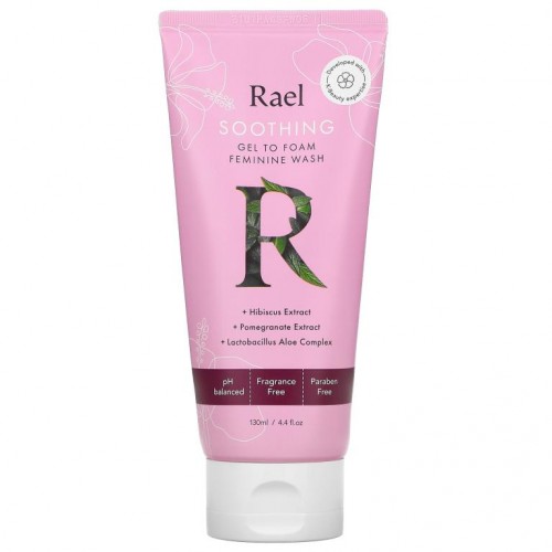 Rael, 수딩 젤투폼 여성 청결제, 향료 무함유, 130ml(4.4fl oz)