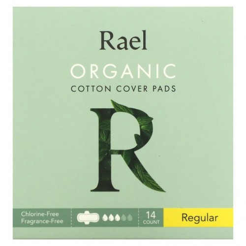 Rael, 유기농 순면 커버 패드, 레귤러, 14개입