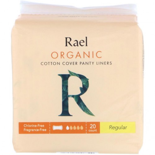 Rael, 유기농 순면 커버 팬티 라이너, 레귤러, 20개입